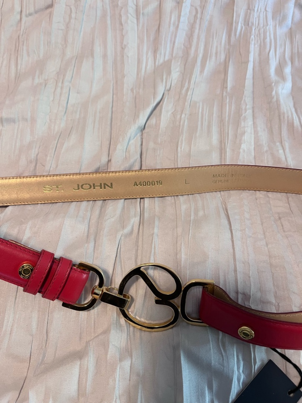 St. John red leather belt - Picture 5 of 5